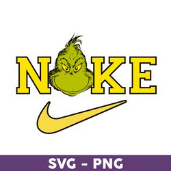 nike x the grinch svg, nike logo svg, grinch face svg, nike christmas logo svg, fashion logo svg - download file