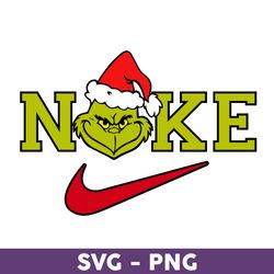 Nike x The Grinch Svg, Nike Logo Svg, Grinch Face Svg, Nike Christmas Logo Svg, Fashion Logo Svg - Download File