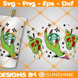 Poison Apple Starbucks Cup svg, Full Wrap Witch Poison svg, Halloween Starbucks Cold Cup Svg, Poison Apple  Svg