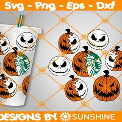 Pumpkin Jack Skellington Starbucks SVG, Halloween Starbucks Svg, Pumpkin Pumpkin Jack Skellington Svg