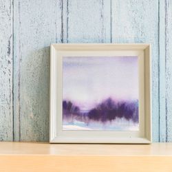 Original watercolor painting | Winter landscape art |  Sunrise artwork |  Sunrise painting | Sunrise