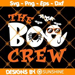 The Boo Crew Svg, Cute Boo Ghost Svg, Spooky Bat svg, Kids Halloween Shirt Svg, File For Cricut