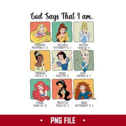 god says that i am princess png, disney princess png, disney png digital file
