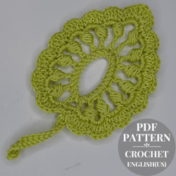 Crochet leaf pattern, leaves crochet applique, crochet pattern, crochet motif, Irish lace crochet, crochet leaf applique