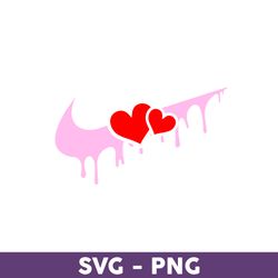 nike with heart svg, nike love svg, heart svg, nike logo svg, fashion logo svg - download file