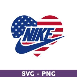 Nike 4th Of July Heart Svg, 4th Of July Svg, Nike Logo Fashion Svg, Nike Logo Svg, Fashion Logo Svg - Download File