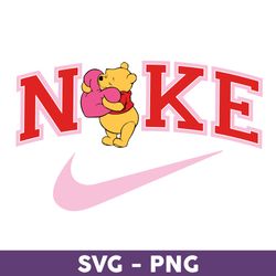 pooh heart nike svg, winnie pooh svg, heart svg, nike logo fashion svg, nike logo svg, fashion logo svg - download file