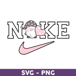 Valentine Gnome Nike Svg, Gnome Svg, Heart Svg, Nike Logo Fashion Svg, Nike Logo Svg, Fashion Logo Svg - Download File