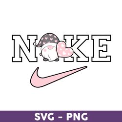 valentine gnome nike svg, gnome svg, heart svg, nike logo fashion svg, nike logo svg, fashion logo svg - download file