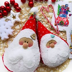 Digital download, Santa Claus toy, Pattern and tutorial, Long distance gift, Handmade Santa Claus, Primitive Santa, DIY