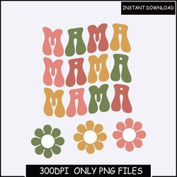 floral mama png design, mama sublimation design, mama png, mama png for shirt, retro mama flower