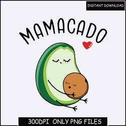 Mamacado PNG | New Mom Avocado Sublimation Design, Mamacado Shirt PNG, Mothers Day PNG Digital Download, Avocado Lover