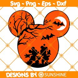 Halloween Mouse Head Svg, Mickey Mouse Svg, Disney Halloween Svg, Trick Or Treat Svg, Spooky Vibes Svg, File For Cricut