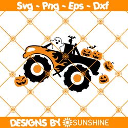 Halloween Monster Truck Svg, Pumpkin Monster Truck Svg, Boys Halloween Svg, Ghost Halloween Truck Svg, File For Cricut