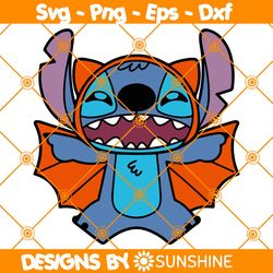 Stitch Cute Bat Svg, Stitch Svg, Disney Halloween Svg, Trick Or Treat Svg, Spooky Vibes Svg, File For Cricut