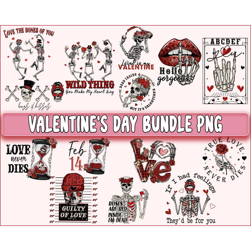 Skeleton Valentine's day bundle PNG , Skeleton valentine's day PNG, valentine's day sublimation.jpg