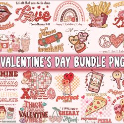 retro valentine's day bundle png , valentines day sublimation , valentines bundle sublimation, digital download