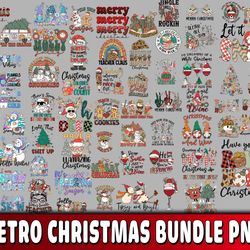 retro christmas bundle png , mega bundle retro christmas png 7 , file cut , silhouette, digital download, instant downlo