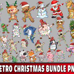 retro christmas bundle png, mega bundle retro christmas png 4, file cut , silhouette, digital download, instant download
