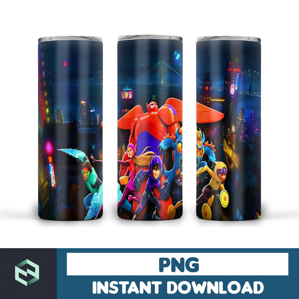 Big hero 6 tumbler ,Tumblers Designs 20oz Skinny Straight & Tapered, Design Template for Sublimation, Full Tumbler Wrap (4).jpg