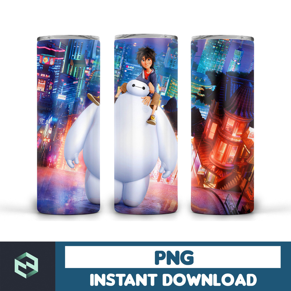 Big hero 6 tumbler ,Tumblers Designs 20oz Skinny Straight & Tapered, Design Template for Sublimation, Full Tumbler Wrap (7).jpg