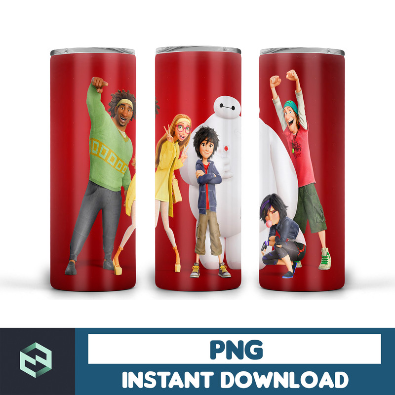Big hero 6 tumbler ,Tumblers Designs 20oz Skinny Straight & Tapered, Design Template for Sublimation, Full Tumbler Wrap (28).jpg
