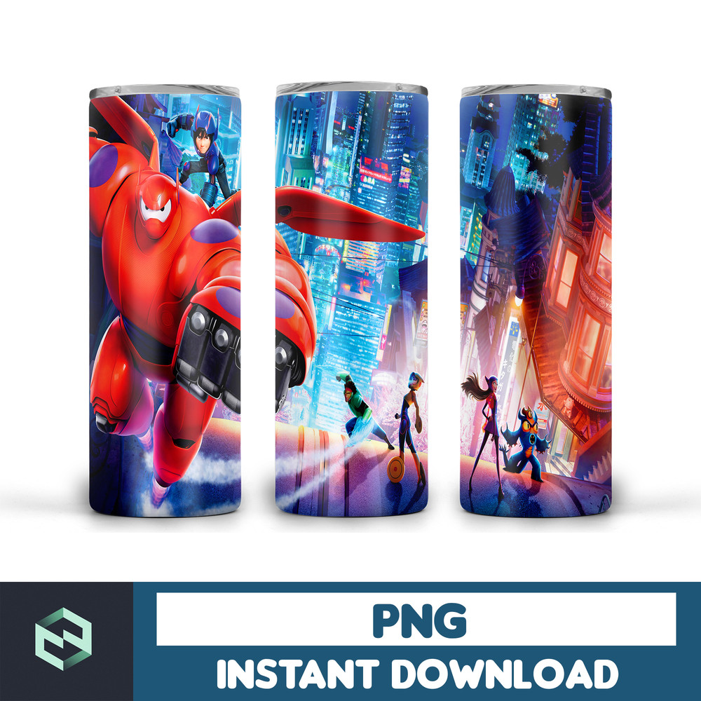 Big hero 6 tumbler ,Tumblers Designs 20oz Skinny Straight & Tapered, Design Template for Sublimation, Full Tumbler Wrap (30).jpg