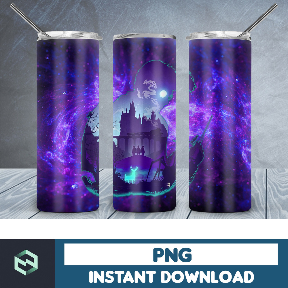 Harry Potter Skinny Tumbler, Wizard 20oz Skinny Tumbler, Digital Download, Movie Tumbler Sublimation, Harry 20oz skinny tumbler template, PNG sublimation (34).j
