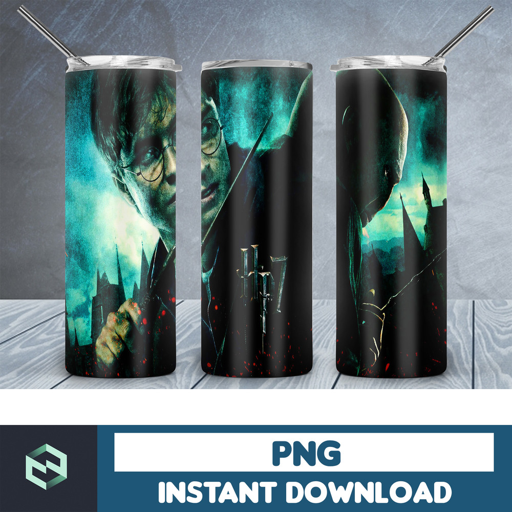 Harry Potter Skinny Tumbler, Wizard 20oz Skinny Tumbler, Digital Download, Movie Tumbler Sublimation, Harry 20oz skinny tumbler template, PNG sublimation (40).j