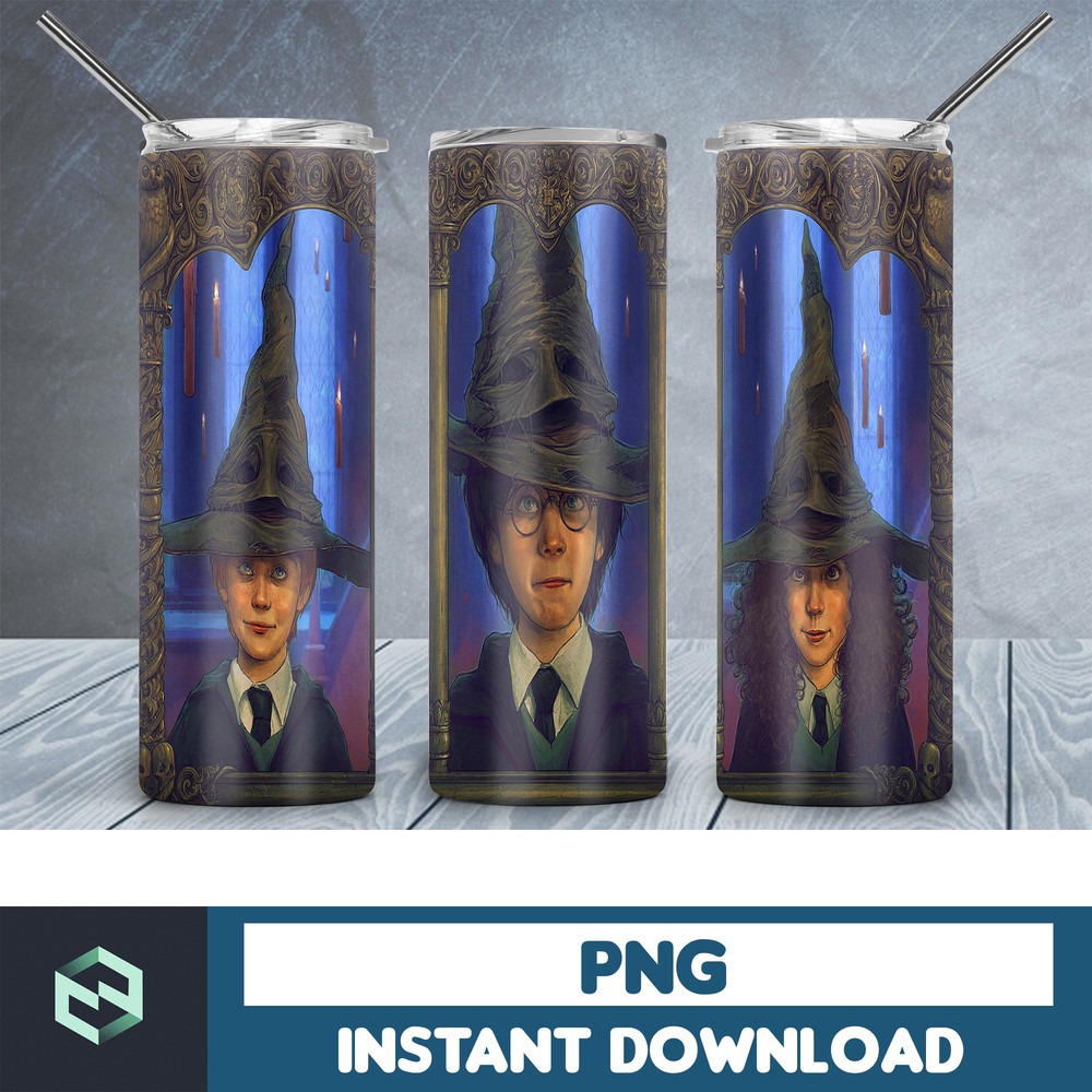 Harry Potter Skinny Tumbler, Wizard 20oz Skinny Tumbler, Digital Download, Movie Tumbler Sublimation, Harry 20oz skinny tumbler template, PNG sublimation (42).j