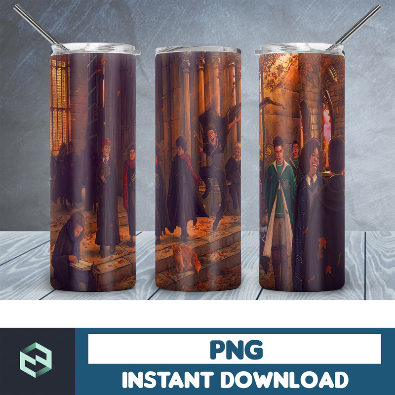 Harry Potter Skinny Tumbler, Wizard 20oz Skinny Tumbler, Digital Download, Movie Tumbler Sublimation, Harry 20oz skinny tumbler template, PNG sublimation (46).j