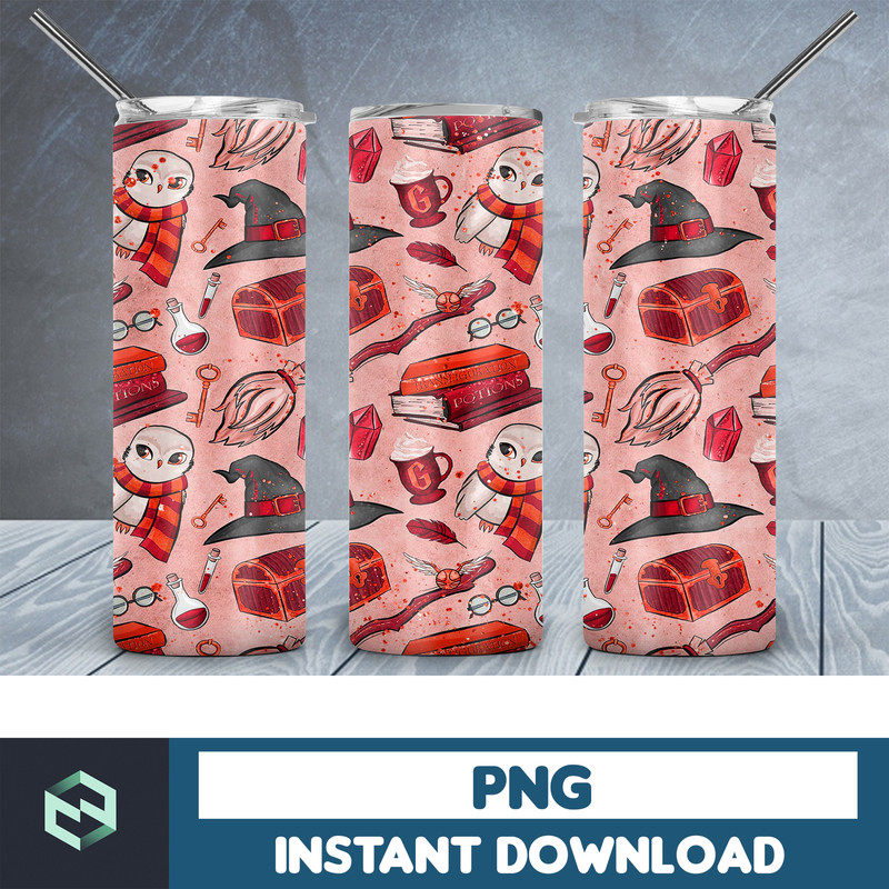 Harry Potter Skinny Tumbler, Wizard 20oz Skinny Tumbler, Digital Download, Movie Tumbler Sublimation, Harry 20oz skinny tumbler template, PNG sublimation (80).j