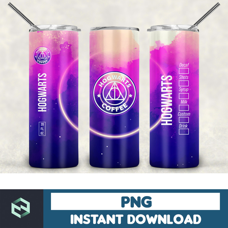Harry Potter Skinny Tumbler, Wizard 20oz Skinny Tumbler, Digital Download, Movie Tumbler Sublimation, Harry 20oz skinny tumbler template, PNG sublimation (112).