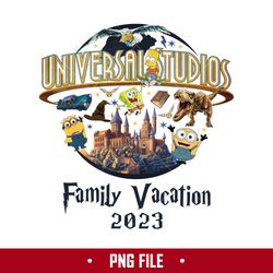 universal studios family vacation 2023 png, universal trip png, universal family vacation png digital file