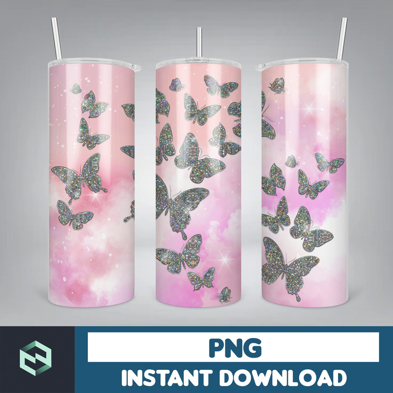 Butterfly Tumbler Wrap PNG - 20oz Tumbler Wrap Digital Download - Gift For Her - 20oz Skinny Tumbler Wrap (2).jpg