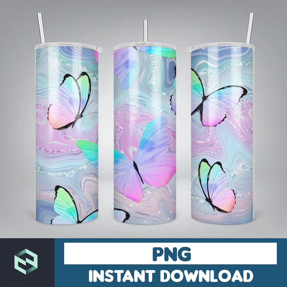 Butterfly Tumbler Wrap PNG - 20oz Tumbler Wrap Digital Download - Gift For Her - 20oz Skinny Tumbler Wrap (4).jpg