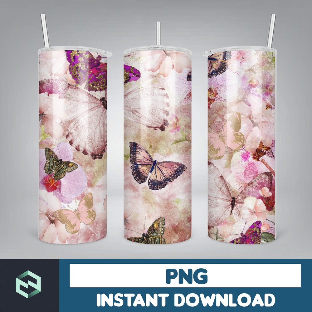 Butterfly Tumbler Wrap PNG - 20oz Tumbler Wrap Digital Download - Gift For Her - 20oz Skinny Tumbler Wrap (8).jpg