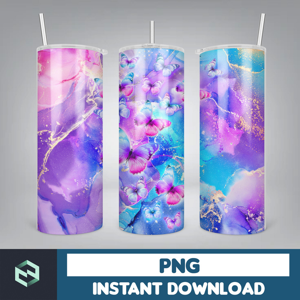 Butterfly Tumbler Wrap PNG - 20oz Tumbler Wrap Digital Download - Gift For Her - 20oz Skinny Tumbler Wrap (10).jpg