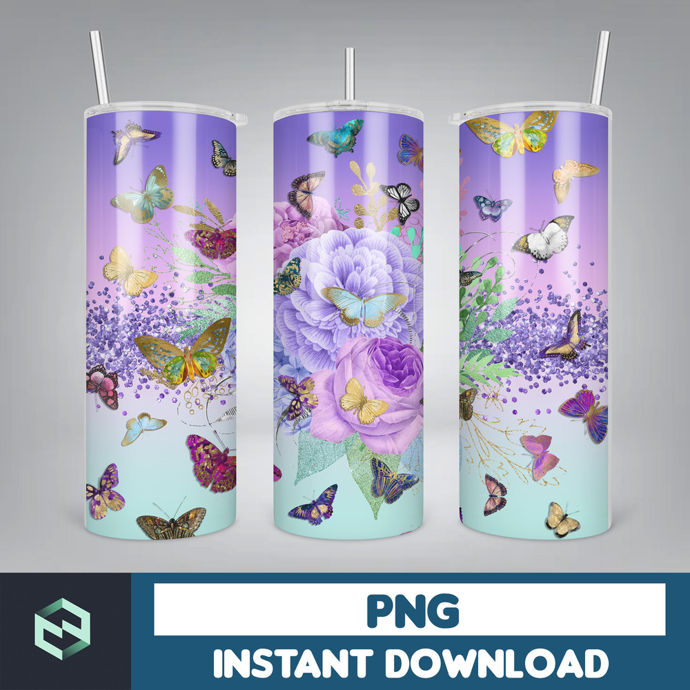 Butterfly Tumbler Wrap PNG - 20oz Tumbler Wrap Digital Download - Gift For Her - 20oz Skinny Tumbler Wrap (12).jpg
