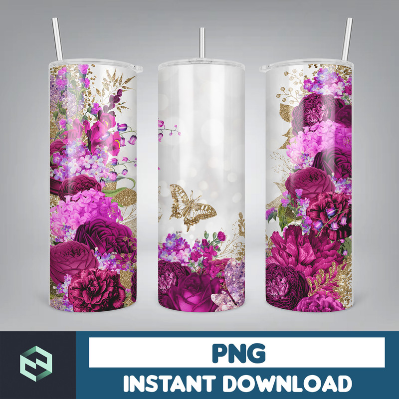 Floral Tumbler Wrap, Flower Tumblers, PNG Seamless Tumbler, Designs Sublimation, Designs Downloads (8).jpg