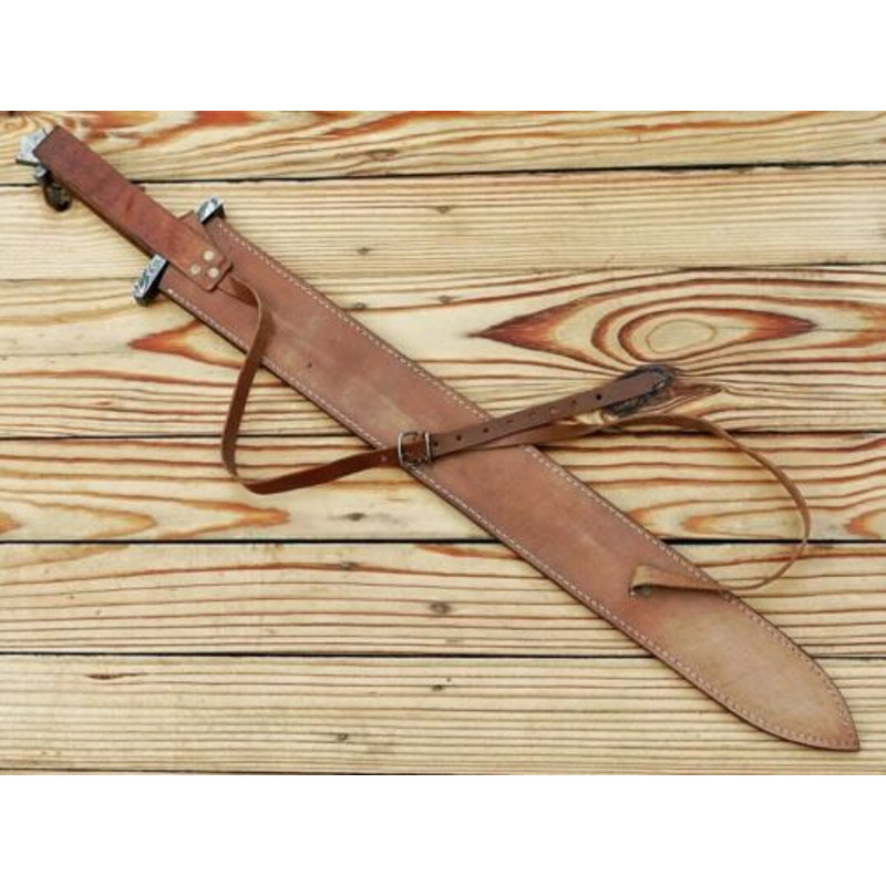 HandmadeDamascusSteelMedievalSwordVikingLongswordwithRoseWoodHandleMothersDayGiftMothe