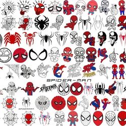 spiderman 90 file bundle, svg layered , clipart, cricut, vector cut files svg, png, dxf, cut digital file