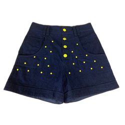 uk8 us4 whimsical button high waisted shorts
