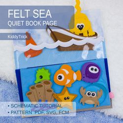 Quiet Book Page Sewing Pattern - Felt Sea Animals
