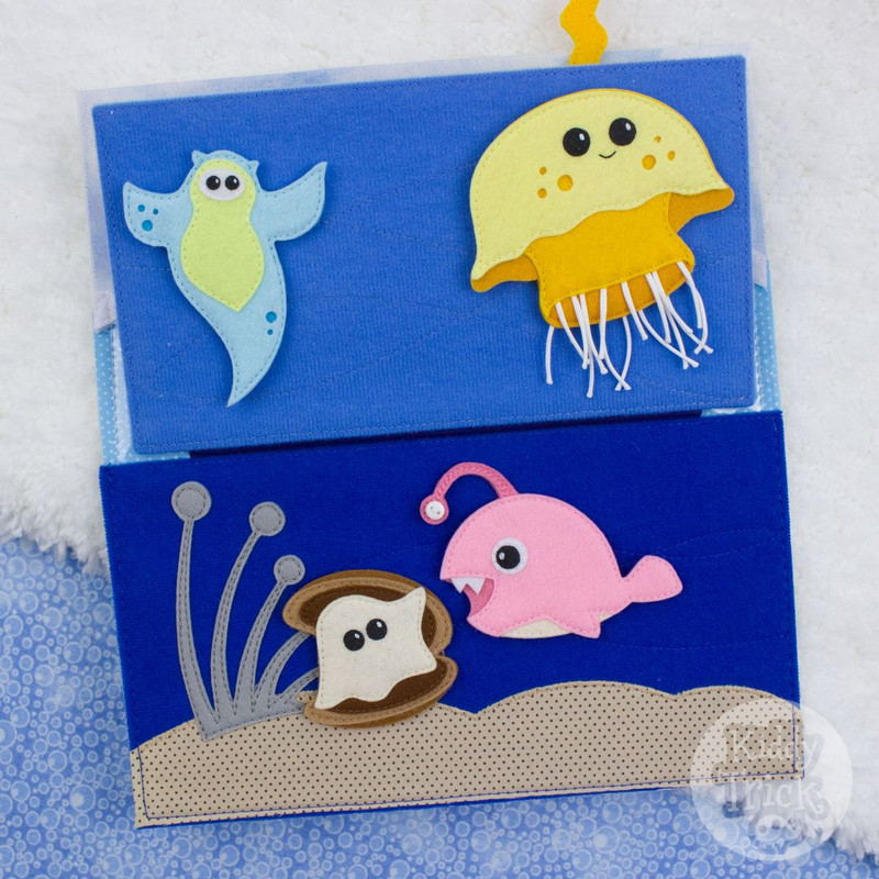 quiet book page with sea animals