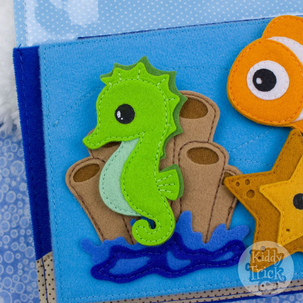 green felt seahorse
