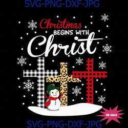 christmas begins with christ, costume xmas, christian leopard cross svg, download cut file silhouette