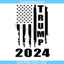 trump 2024 make american great again avg, american flag svg, distressed vintage silhouette design election 2024 svg png