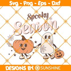 Ghost Spooky Season Svg, Ghost Svg, Pumpkin Spooky Season Svg, Halloween Svg, Pumpkin Halloween Svg, File For Cricut