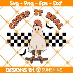 Ghost Creep It Real Svg Svg, Halloween Skateboard Svg, Ghost Svg, Halloween Svg, Boy Halloween Svg, File For Cricut
